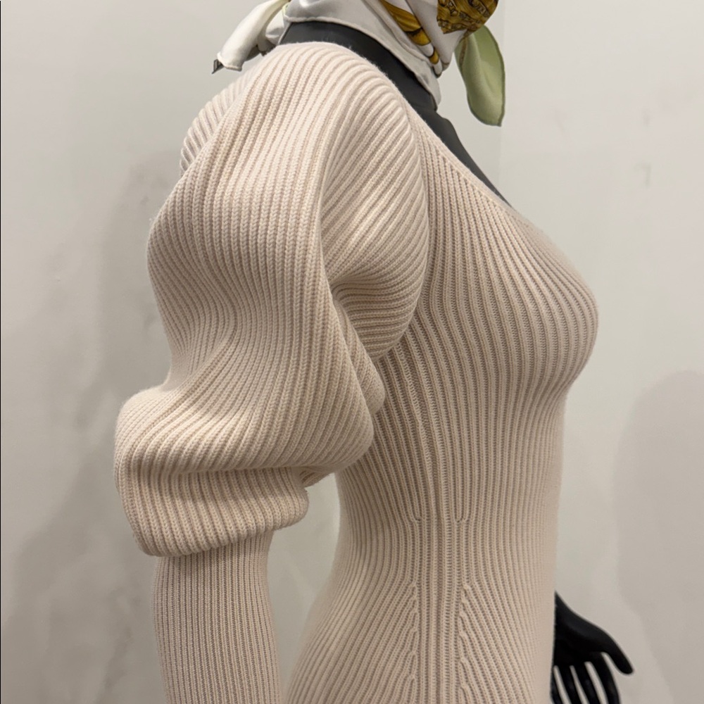 NEW Khaite Carolyn Bessette Style Sculptural Wool Knit Dress XS Bergdorf Goodman - Picture 11 of 16